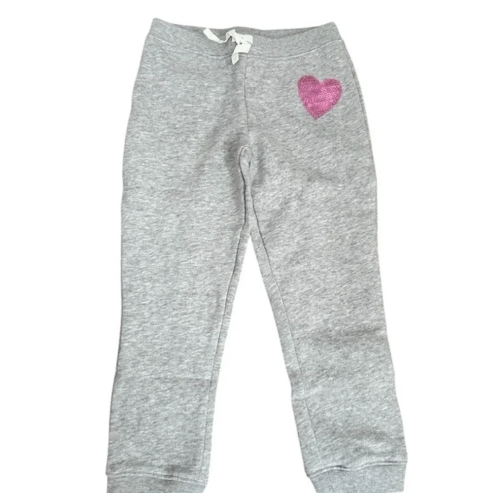Carter's Gray Pants with Pink Sequin Heart